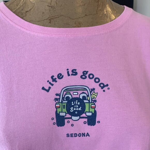 Life Is Good Graphic Tee/T-Shirt 100% Cotton Crew Neck Sz XXL Pink #339J - Picture 8 of 12